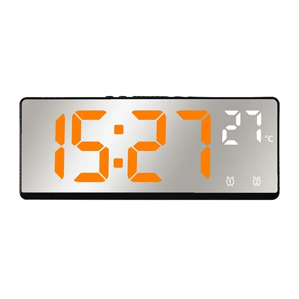 Reloj despertador LED inteligente activado por voz con alarmas duales, modo nocturno y pantalla de temperatura para dormitorio o escritorio: Verde
