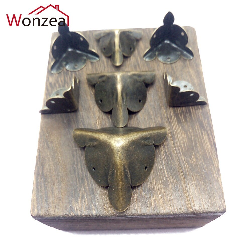 8pcs/lot Square corner antique wooden box corner package right angle iron angle decorative accessories