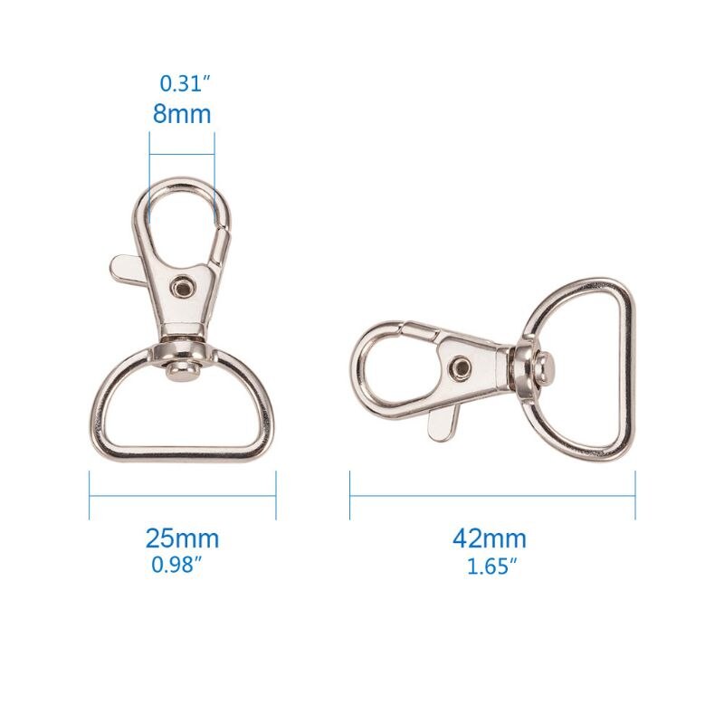 20Pcs 360 ° Swivel Trigger Snap Haken Karabijnsluiting D Ring Sleutelhanger Bevindingen
