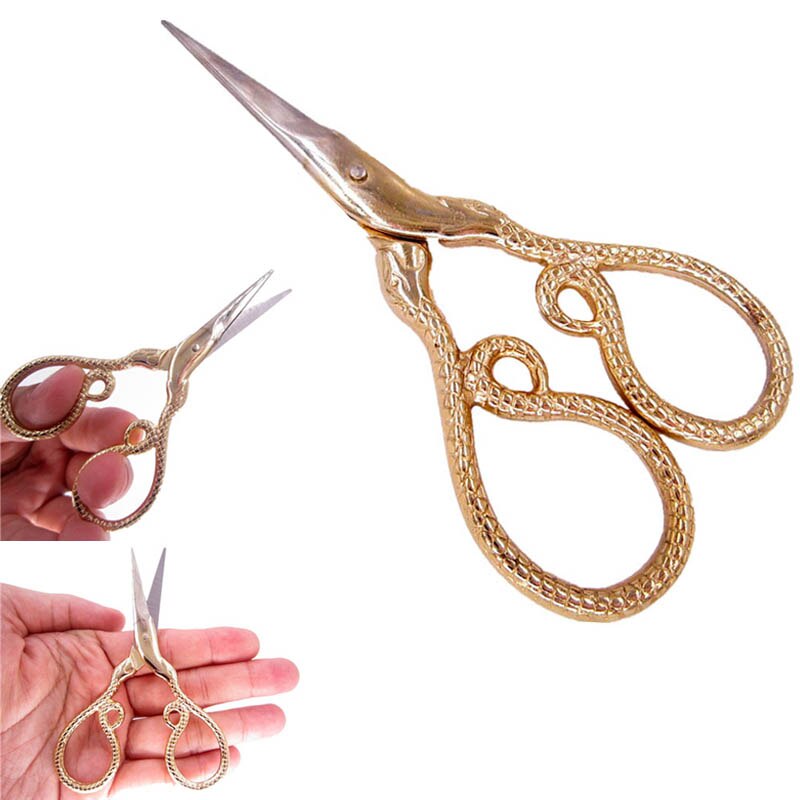 cross shear Gold Snake Sewing Thread Tailor Scissor Fancywork stitch fabric embroidary Trim Cut Needlework Thrum Yarn Dressmake