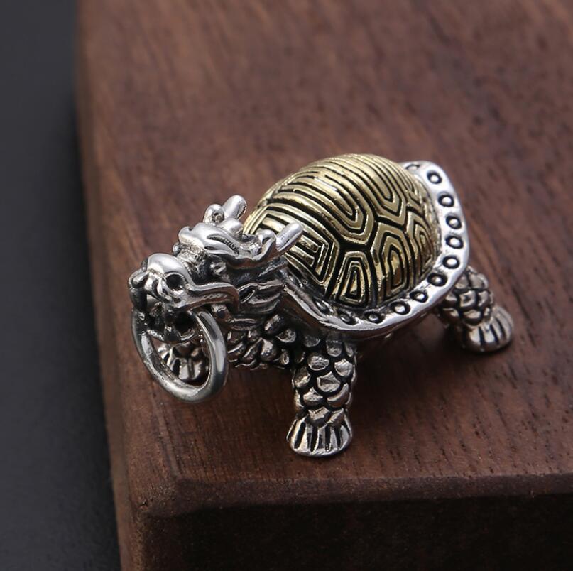 925 Sterling Silber Schmuck Klassische Stil Chinesischen Stil Drachen Kopf Schildkröte Männlichen Und Weiblichen Anhänger (FGL)