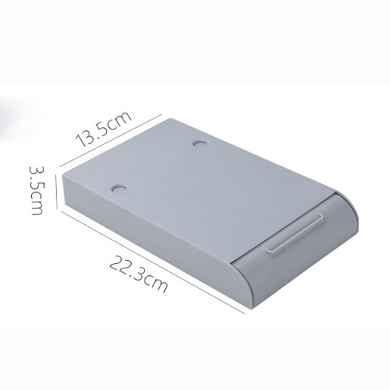 Itseliimautuva muovinen laatikko työpöydän alle piilotettu kynäteline työpöydän tavaroiden järjestäjä säilytyslaatikon pidike kotelo 22.3 x 13.5 x 3.5cm
