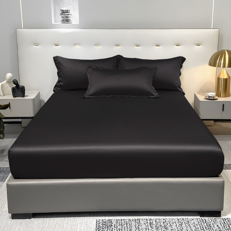 Couvre-lit en Satin noir pour hommes et femmes, quatre saisons, Simple, , couleur unie, soie glacée, maison, chambre à coucher, hôtel