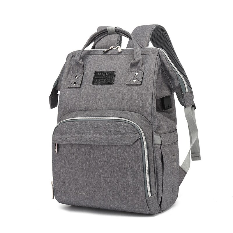 Bolsa de maternidad de para madres, bolsa de pañales multifunción, mochila, bolsa de pañales para bebé con correas para el cuidado del bebé: A Dark Gray USB