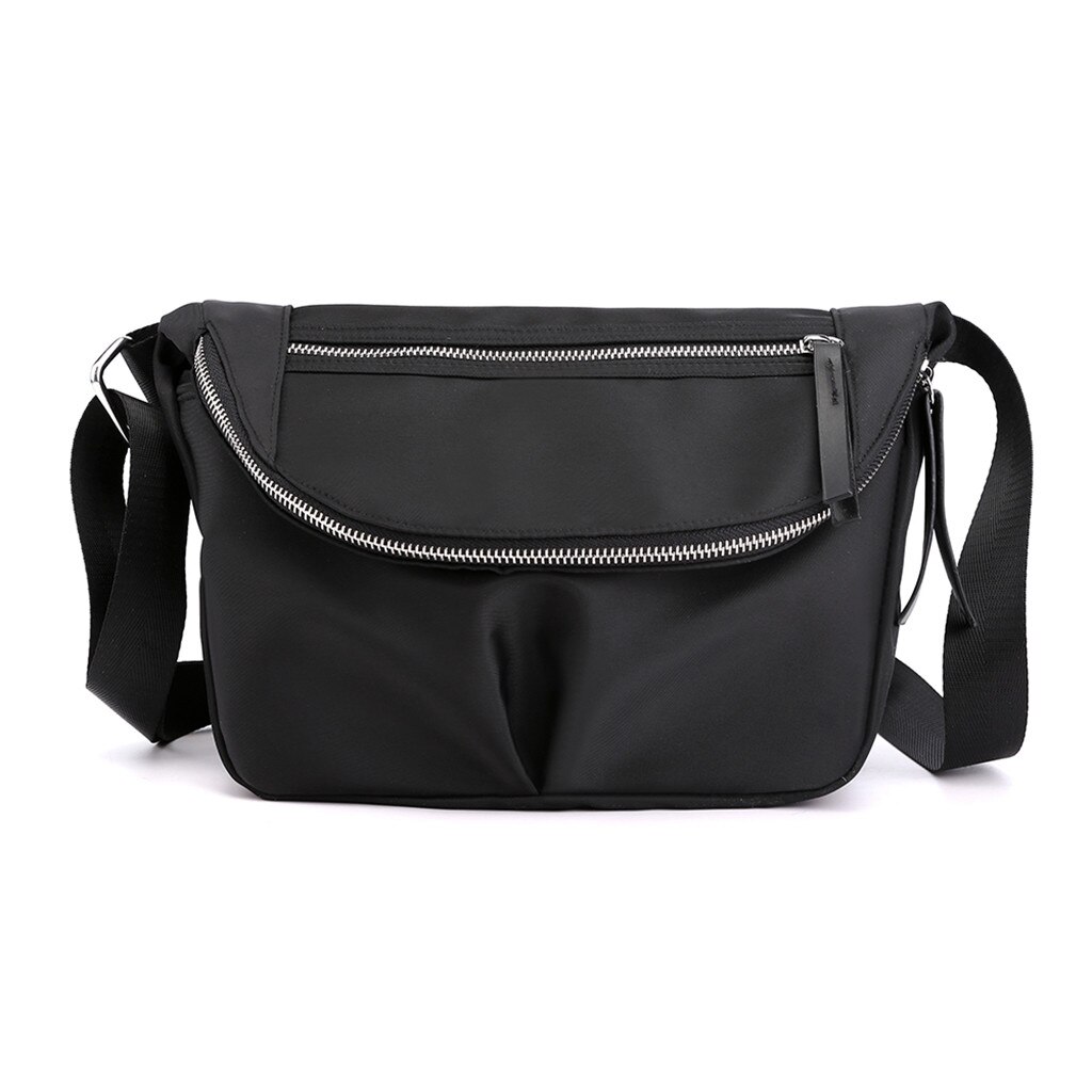Saco do mensageiro do saco do mensageiro da cor sólida simples sacos de mensageiro da grande capacidade à prova dwaterproof água: Black