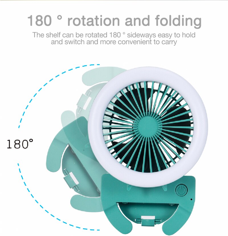 Selfie Led Ring Licht Met Ventilator 3 Niveau Licht Draagbare Mobiele Selfie Lamp Clip Telefoon Oplaadbare 800Mah Fotografie
