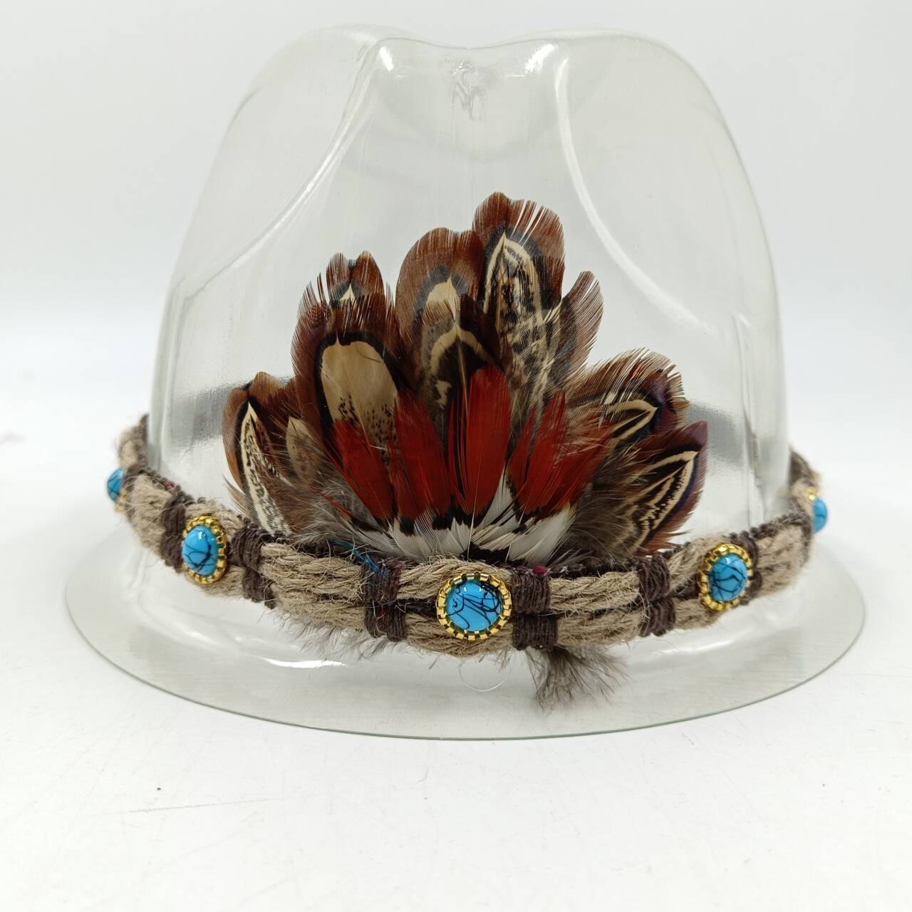 Hat accessories Feather knitted style various hat accessories jazz cowboy hat fedora hat straw hat for men and women: black