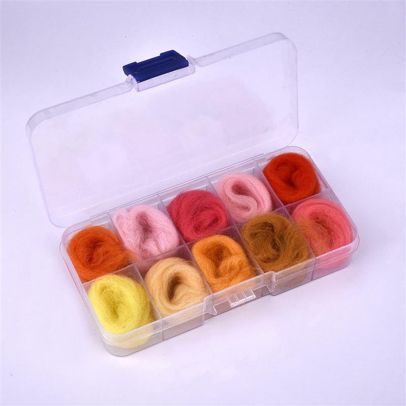 Color Series Wool Fibre Flower Animal Toy Wool Felting Handmade Spinning DIY Craft Materials Tool Felt: 01