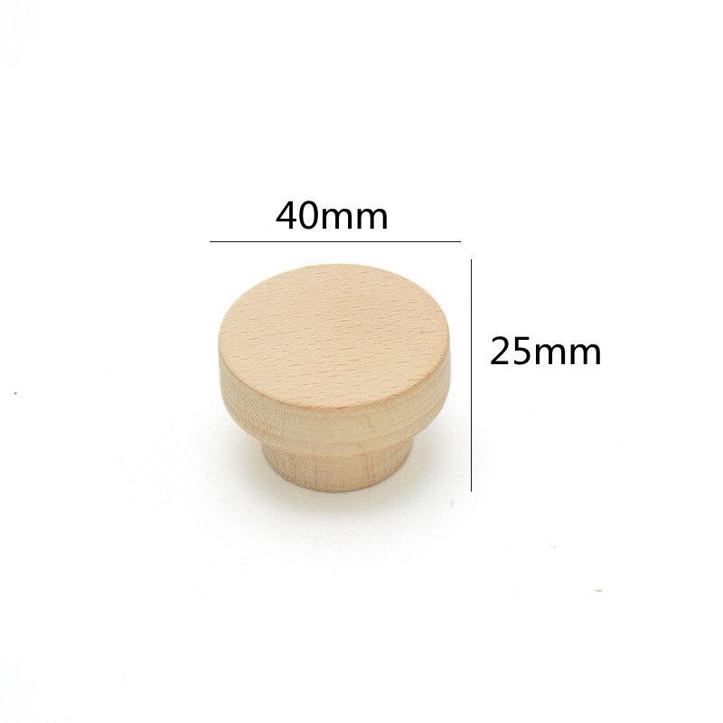 Gancho de madera Natural para colgar ropa, colgador de ropa montado en la pared, Soporte redondo decorativo para llaves, manija de puerta, accesorios de baño, ganchos decorativos: C40MM