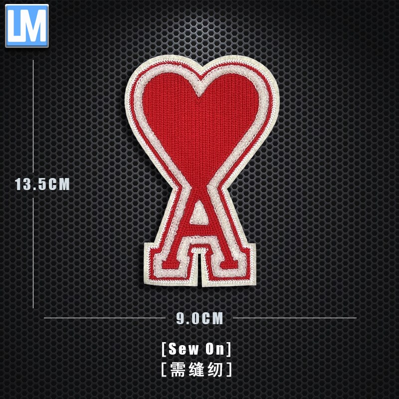 Herz EINE Stickerei kleidung zubehör Patch tuch aufkleber kleine Etikett pfirsich herz stickerei abzeichen abzeichen pfirsich: 012