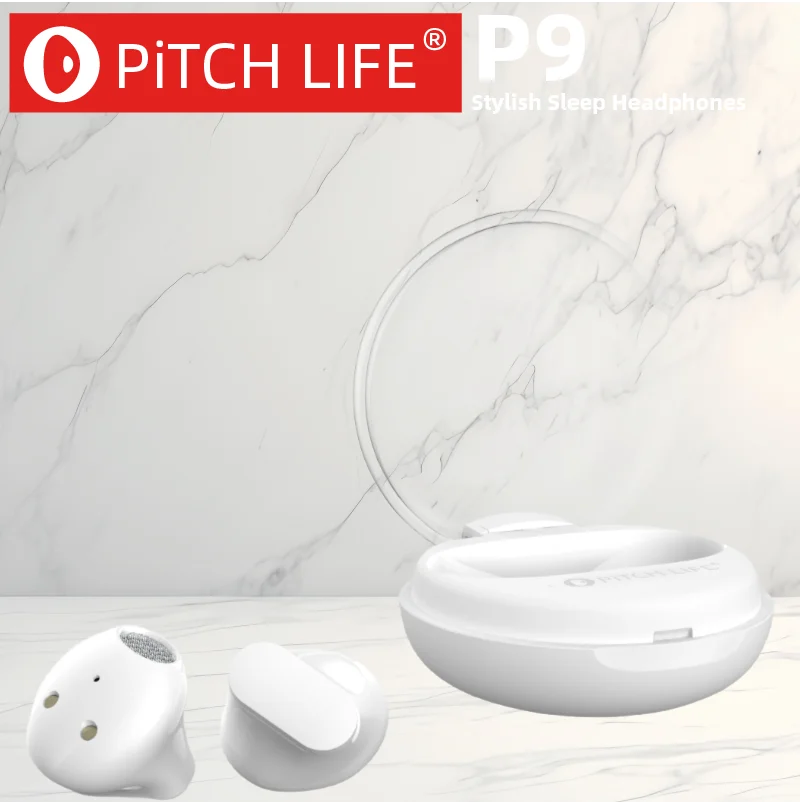 PiTCHLIFE-Auriculares Bluetooth con luz táctil RGB para dormir, cascos universales estéreo de , antisudor, sonido HD, P9: Blanco