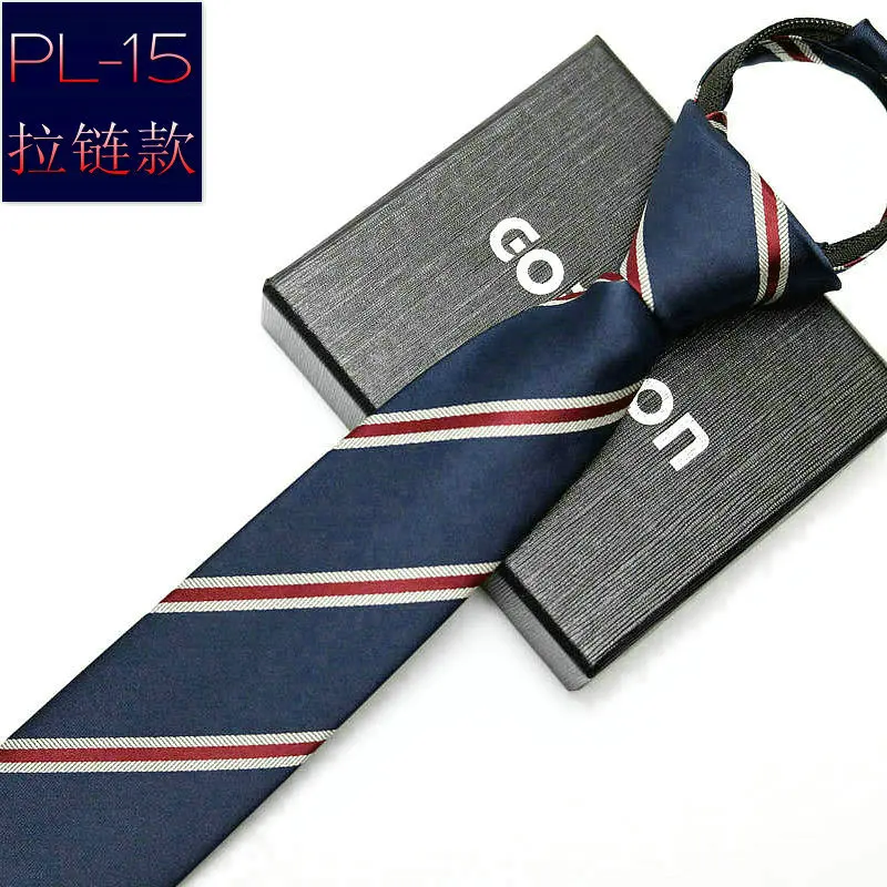48*6 Cm Mannen Stropdas Bedrijf Formele Kleding Dragen Streep Effen Kleuren Rits Stropdas Voor Mannen slim Skinny Tie: PL-15