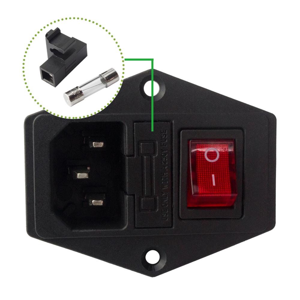 SIMAX3D – interrupteur d'alimentation à bascule IEC 3 broches 320, prises d'alimentation d'entrée C14, prise de commutateur 10A 250V AC, interrupteur d'alimentation pour imprimante 3D