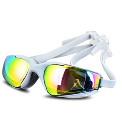 Anti UV Fog Eyewear Swim Men Women Electroplate Swimming Eyeglasses Reflective Swim Goggle Waterproof Glasses Sport Adjustable: A021 Grey