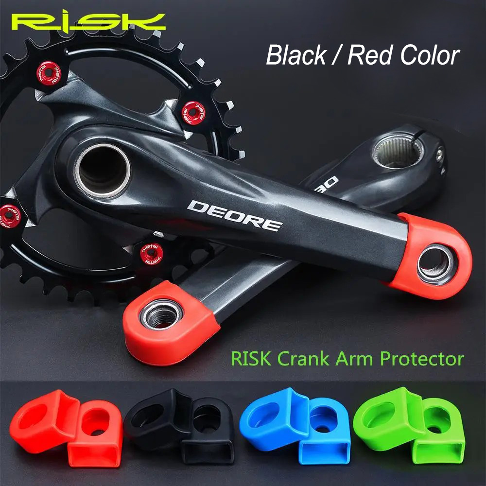 RISK 2/4pcs Silicone Bicycle Crank Protector Cover MTB Road Bike Universal Crankset Arm Protective Case Cap Sleeves