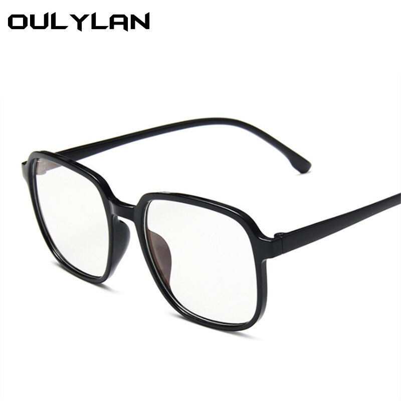 Oulylan montura transparente de anteojos para mujer Retro antiluz azul gafas de ordenador para hombres Trend monturas de gran tamaño para gafas