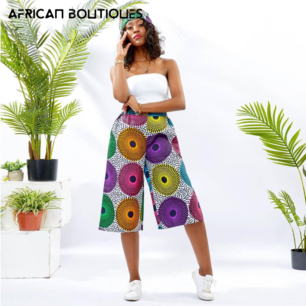 Pantalon africain à jambes larges pour femmes, pantalon imprimé Ankara, Bazin, taille haute, 2022