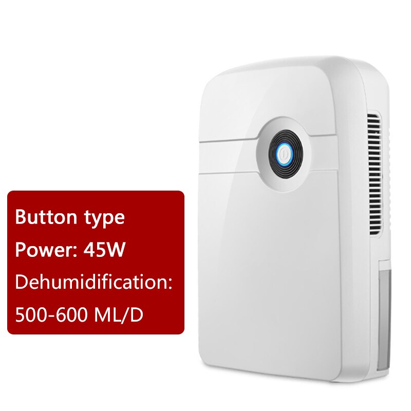 Dmwd 2500Ml Mini Ontvochtiger Lucht Droger Absorberende Vocht Elektrische Absorber Badkamer Slaapkamer Keuken Led Display 100-240V: 45W Button type / ons aansluiten