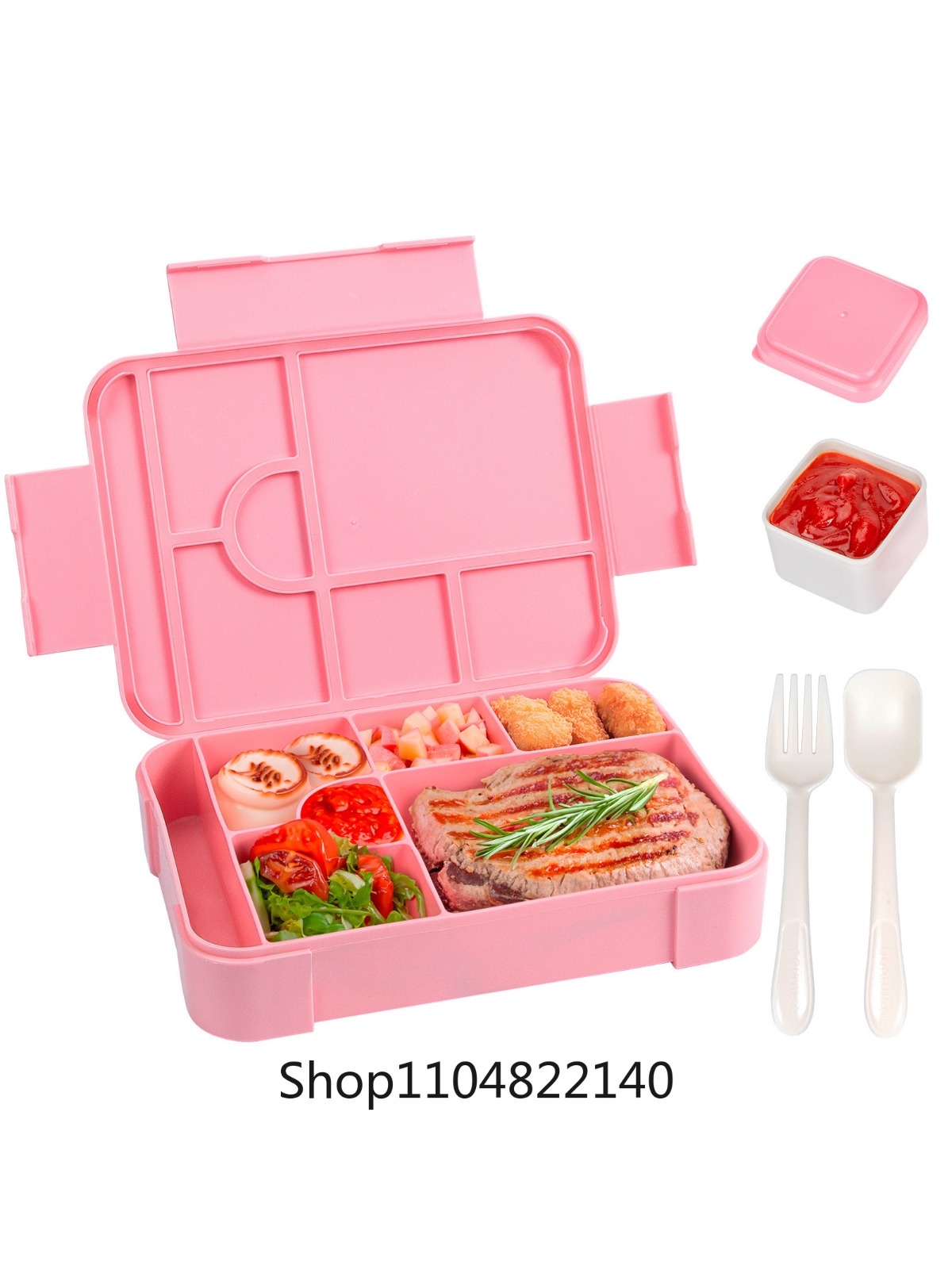 Adorable Kids Lunch Box Student Microwave Safe Travel Bento Box Picnic Container Portable Leak Proof Fruit Salad Bento Box Adult: Pink