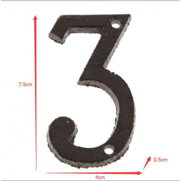 10pcs Cast Wrought Iron Black Antique House Door Number Signs Digits Sticker Plate