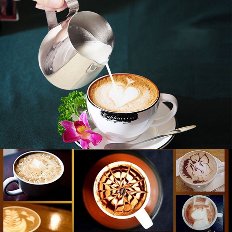 Rostfritt stål mjölk kaffe latte skummande konstkanna kanna mugg muggmaskin kökshantverksverktyg