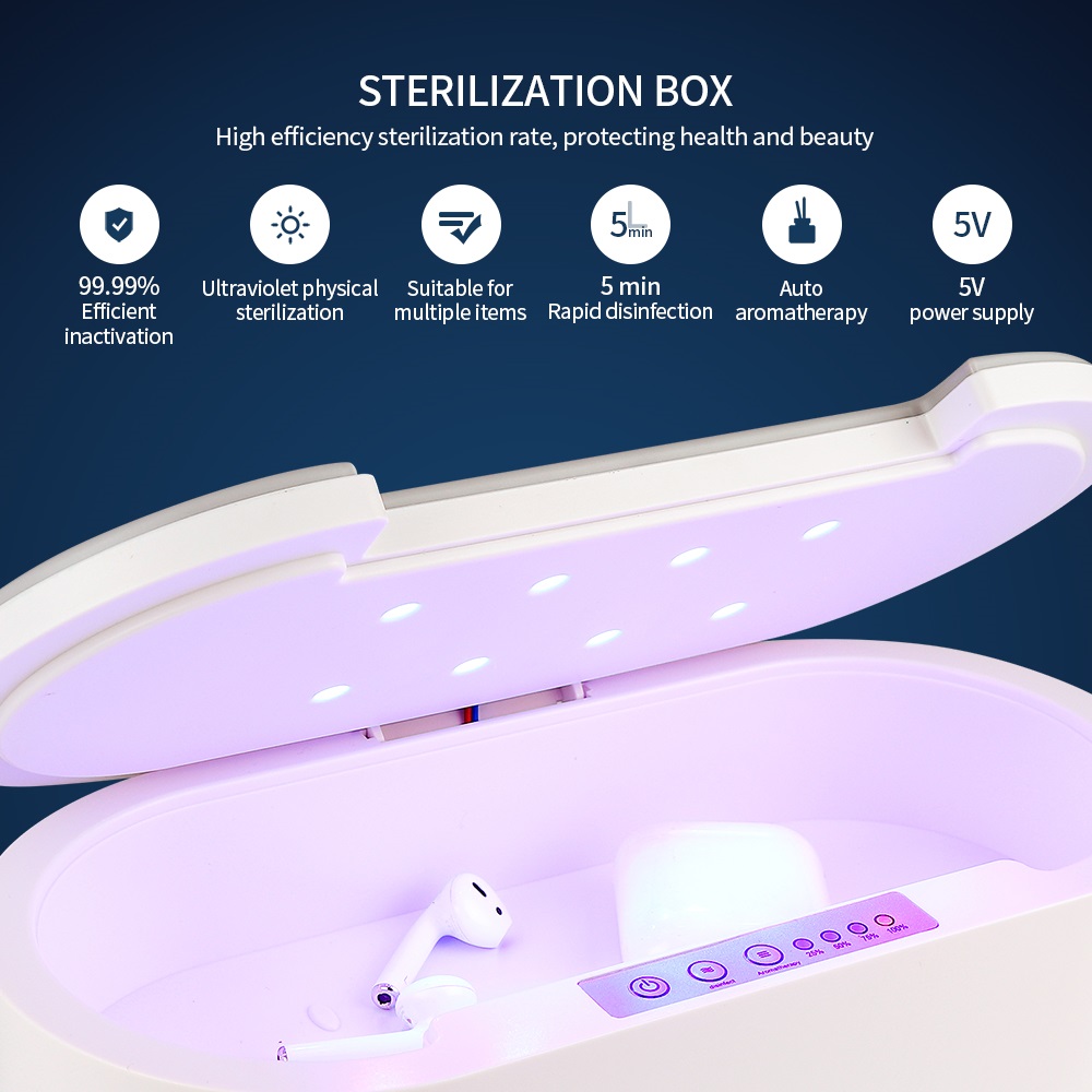 Multifunctionele sterilisator Aromatherapie UV-licht Desinfectiedoos Aromatherapie Ontgeuren Sterilisator voor sieraden Bril Telefoon