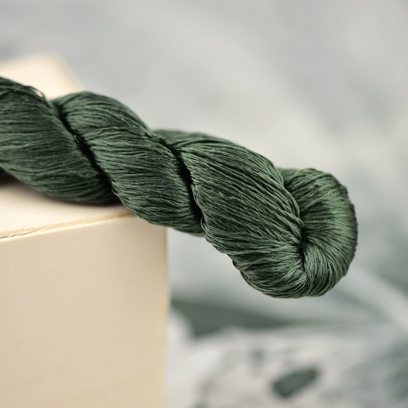 Jedwabne nici robić haftowania/100% nici jedwabne/rękojeść ręczny haftować ściegiem krzyżykowym/kolor zielonego mchu/6 czyste kolory: 4