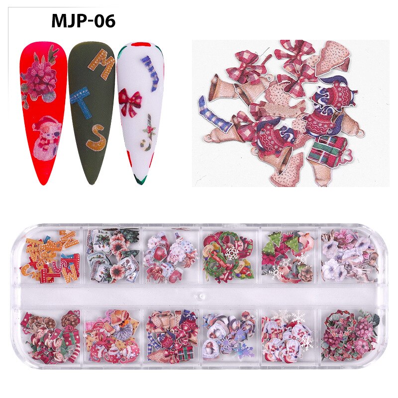 Kerst Nail Art Decals Manicure Nail Decoraties Ultra Dunne Acryl Nail Kits Voor Creatieve Sap Festival Sneeuwvlok Boom: 06