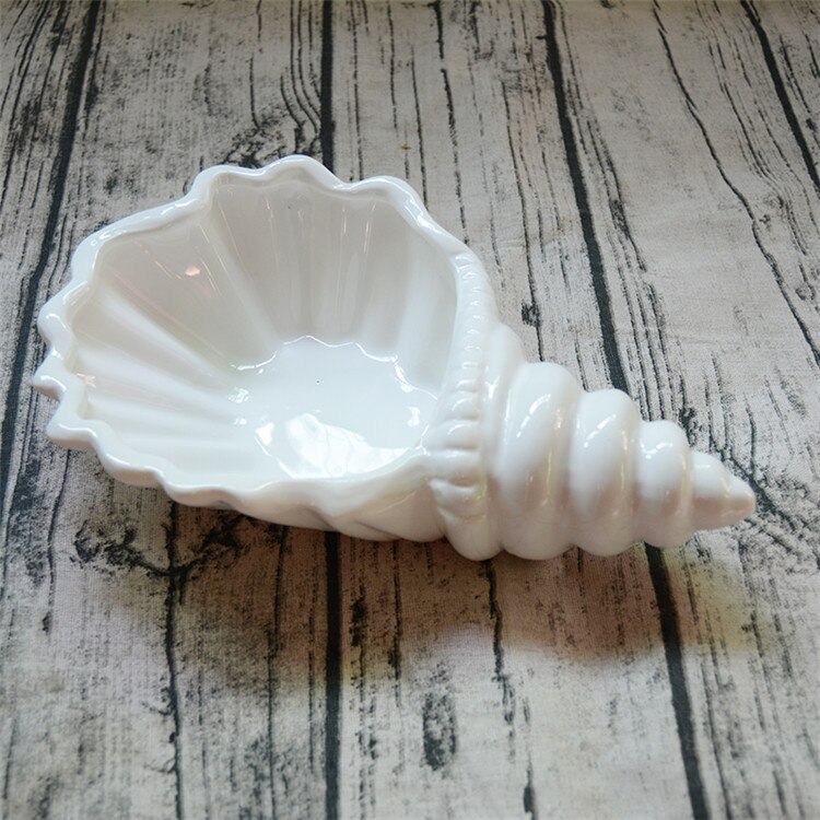 Platos creativos de cerámica con forma de concha blanca para aperitivos, fruta, pastel, caramelo, ensalada, vajilla de porcelana, vajilla de decoración: Blanco