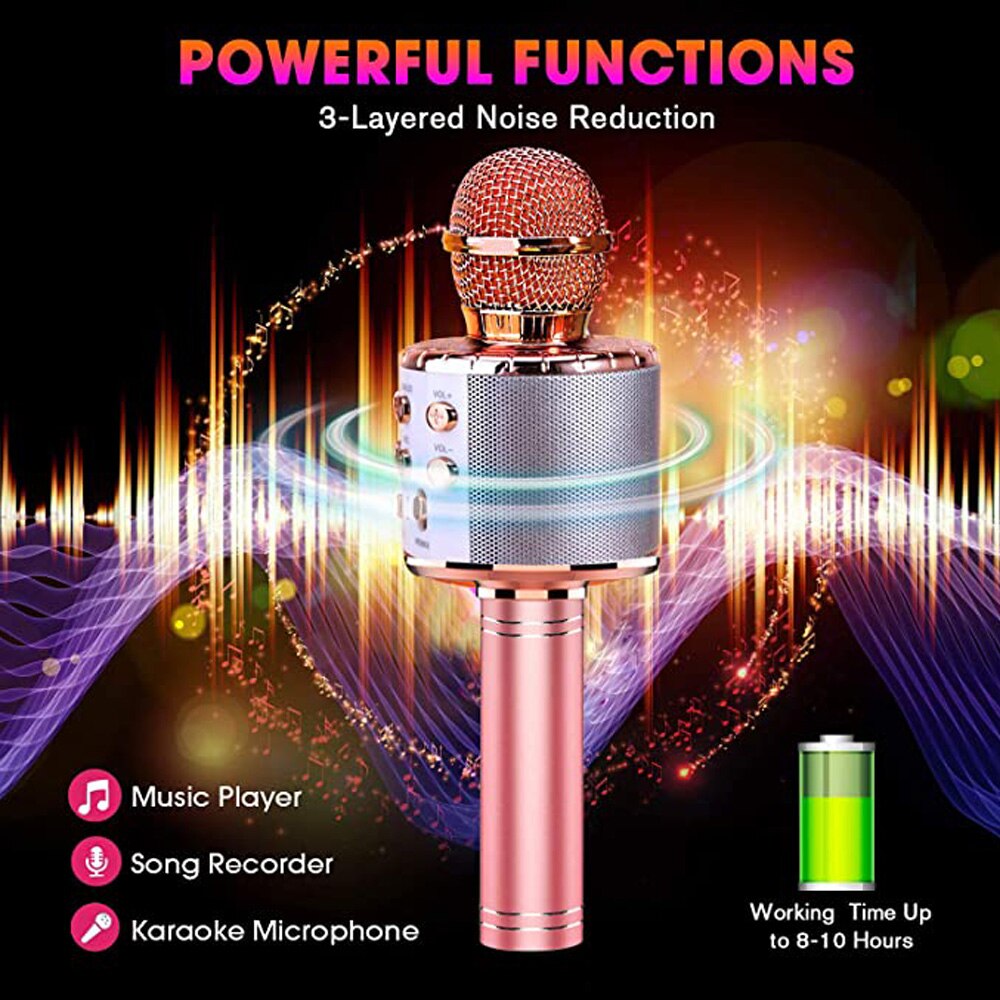 4 in 1 bluetooth microphone wireless condenser microphone karaoke mic magic sound mikrofon studio recording