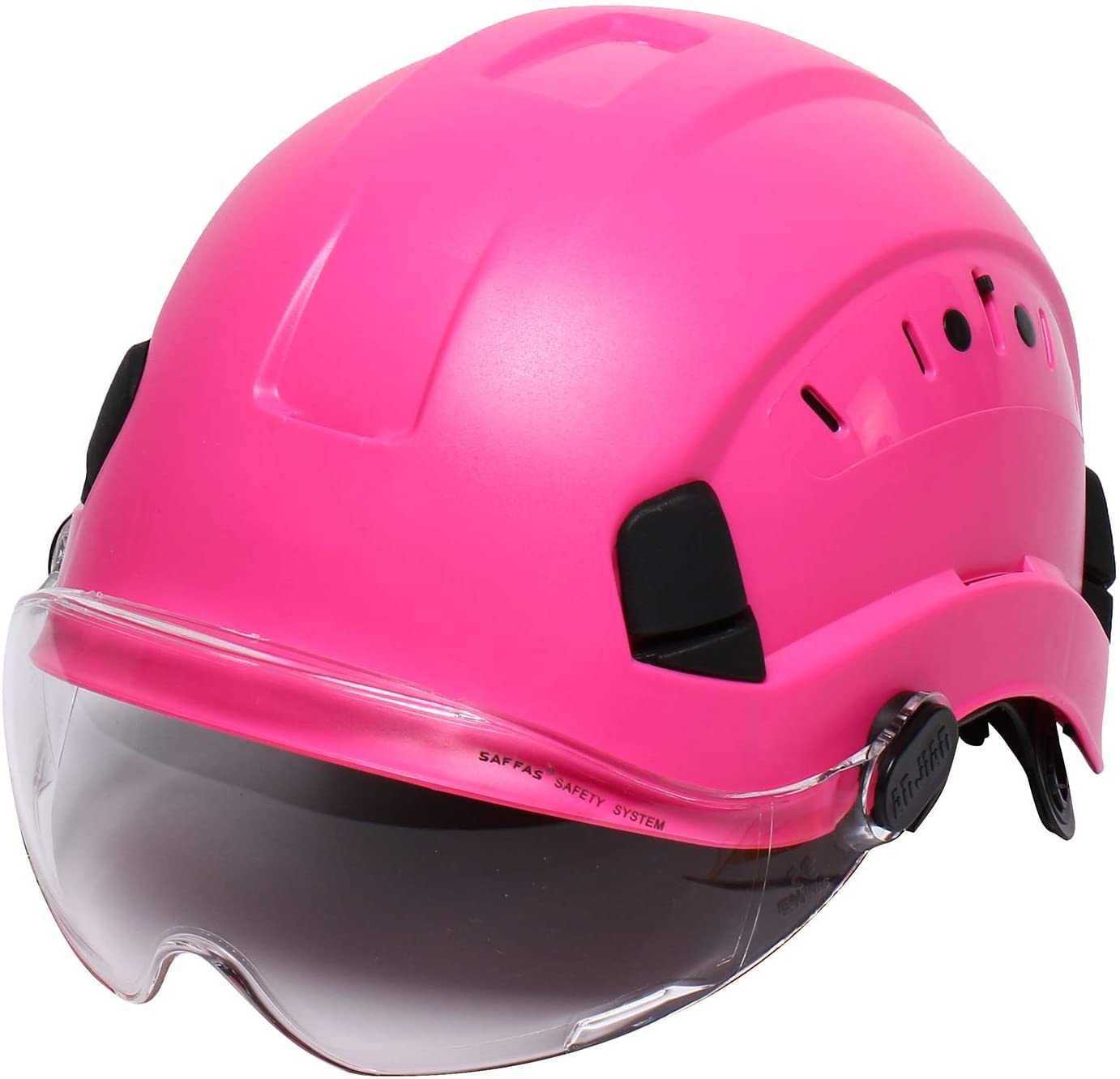Safety Helmet With Goggles Men&#39;s Construction Hard Hat ABS Protective Helmets Work Cap For Working Climbing Riding: Rose-Clear Goggles