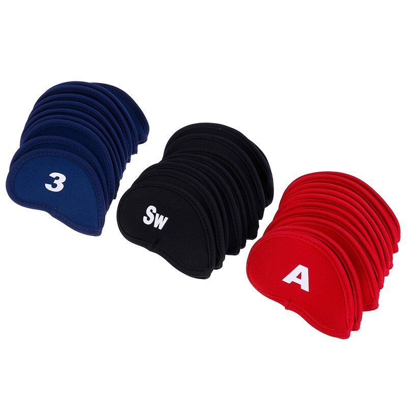 10 Pçs/set Golf Iron Head Covers de Ferro Janela de Proteção Preto Golf Club Ferro Putter Protector de Cabeça Acessórios de Golfe