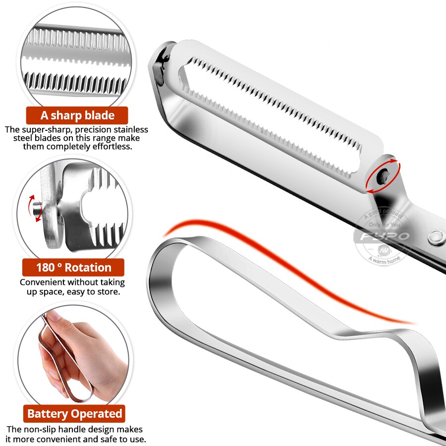 Fypo Stainless Steel Peeling Knife Multi-Function Vegetable Fruits Peeler Kitchen Gadget Knife Peeling Tool Kitchen Acssessory