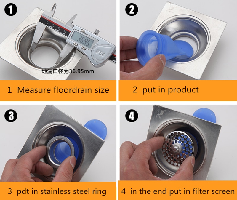 Joint de drain de plancher de toilette clapet anti-retour clapet anti-retour canal d'eau de salle de douche 27-34mm