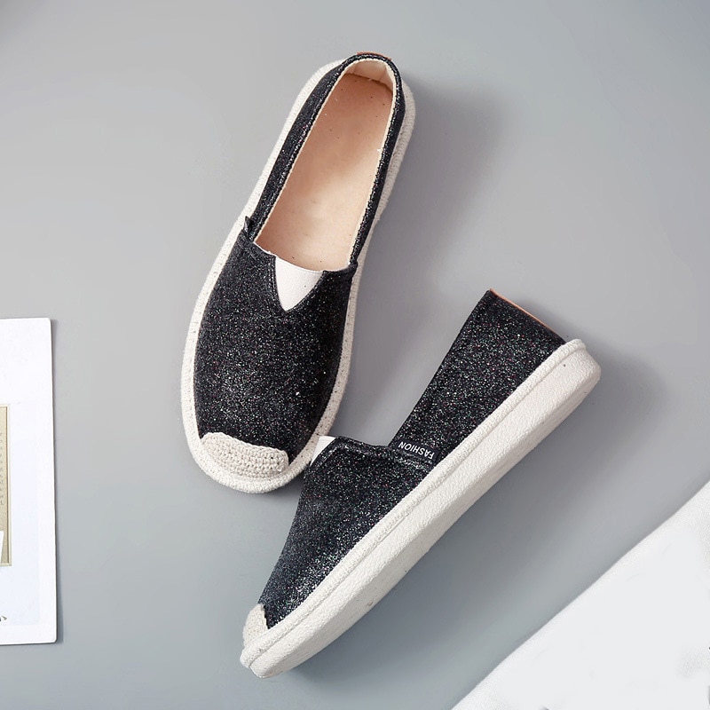 Zapatos planos informales para mujer, mocasines de pescador ostentosos, dorados y plateados, ligeros y poco profundos, zapatillas para niñas