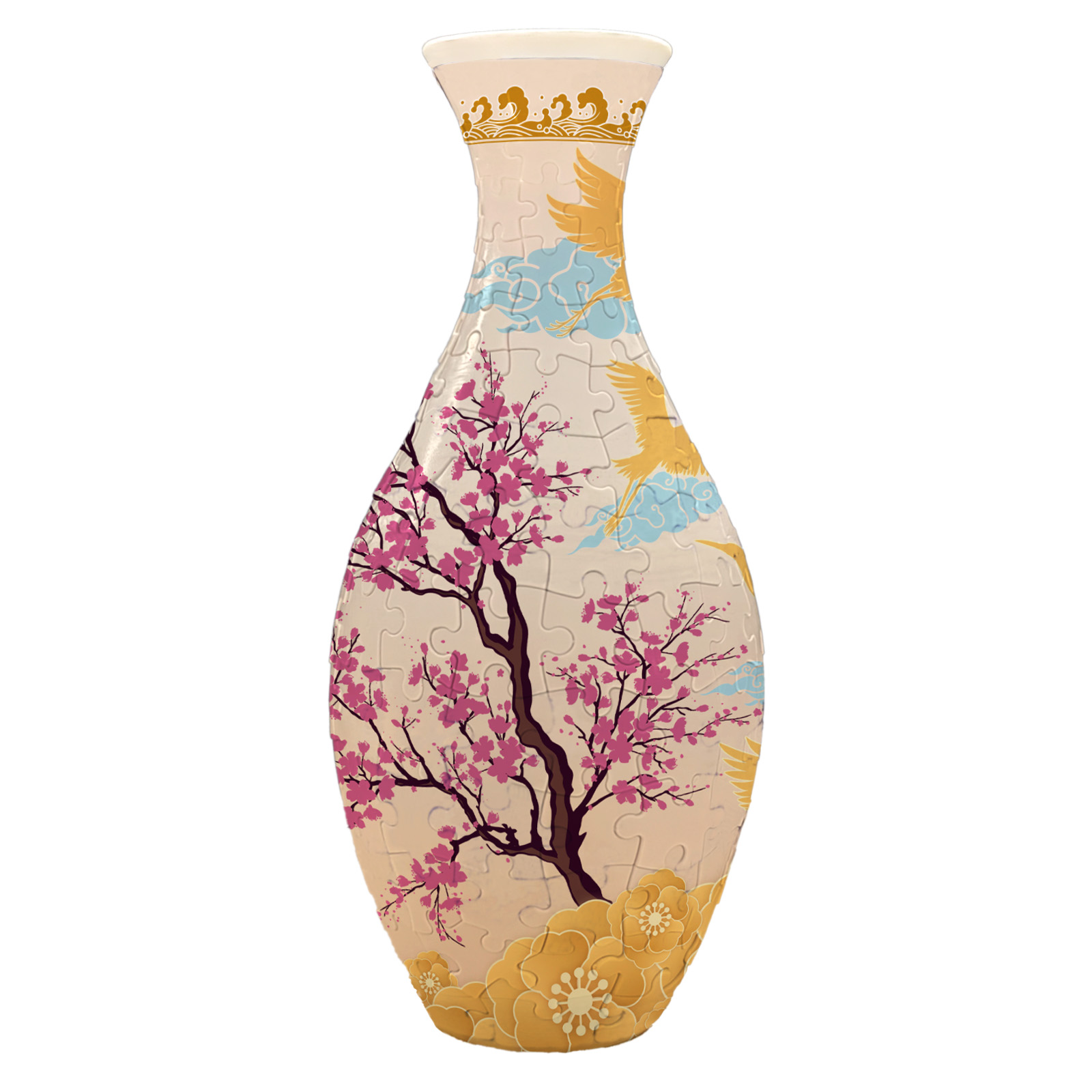 3D Puzzle Vase Panda Flower Building Block Porcelain Artistic Vases Home Decoration Kids Girls Christmas Toy: PURPLE