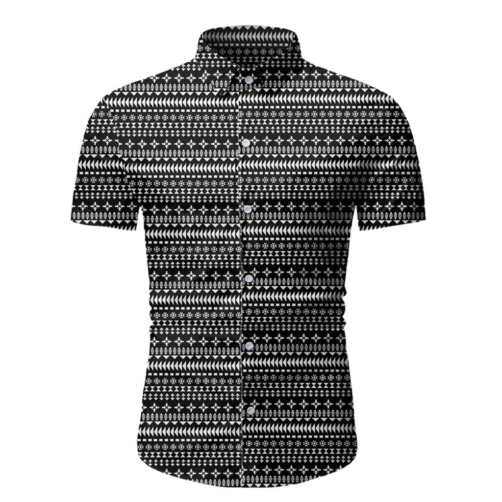 Blusa Hawaiana de manga corta con botones para verano, camisa informal con estampado de botones para hombre