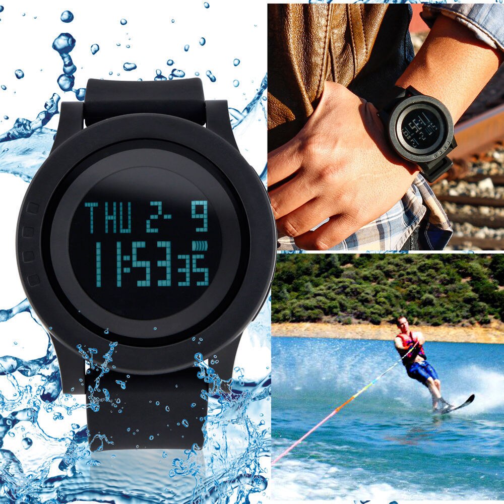 Eenvoudige Siliconen Horloge Mannen Led Lichtgevende Multifunctionele Sport Jongen En Meisje Student Elektronische Horloge Outdoor Waterdichte Horloge