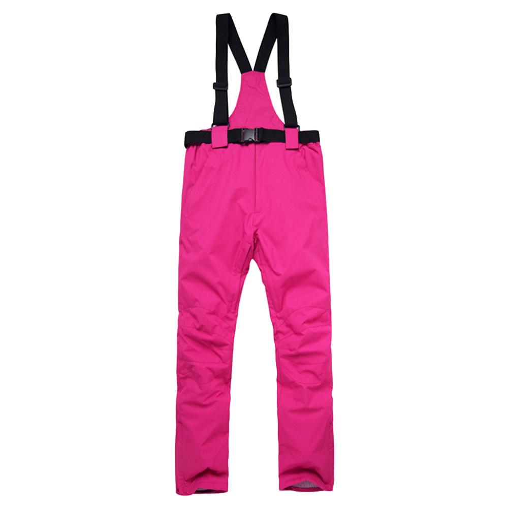Skidbyxor män kvinnor utomhus vindtät vattentät varma par snöbyxor vinter snowboard skidbyxor: Fushia / 3xl