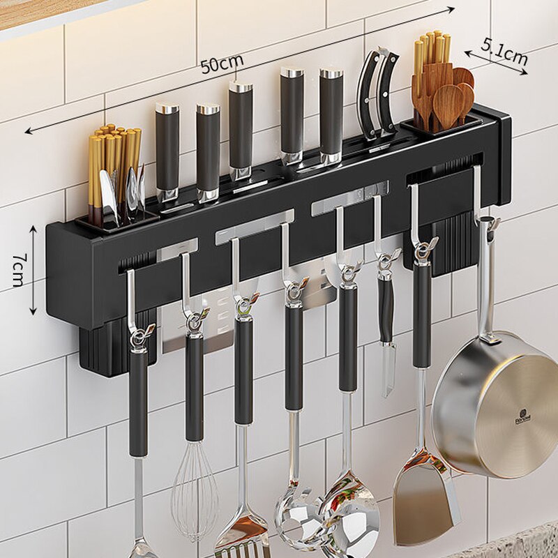 Rack Free Punching Rack Knife Holder Chopstick Holder Household Multi Functional Wall-Mounted Knife Holder Storage Rack Assembly: 4