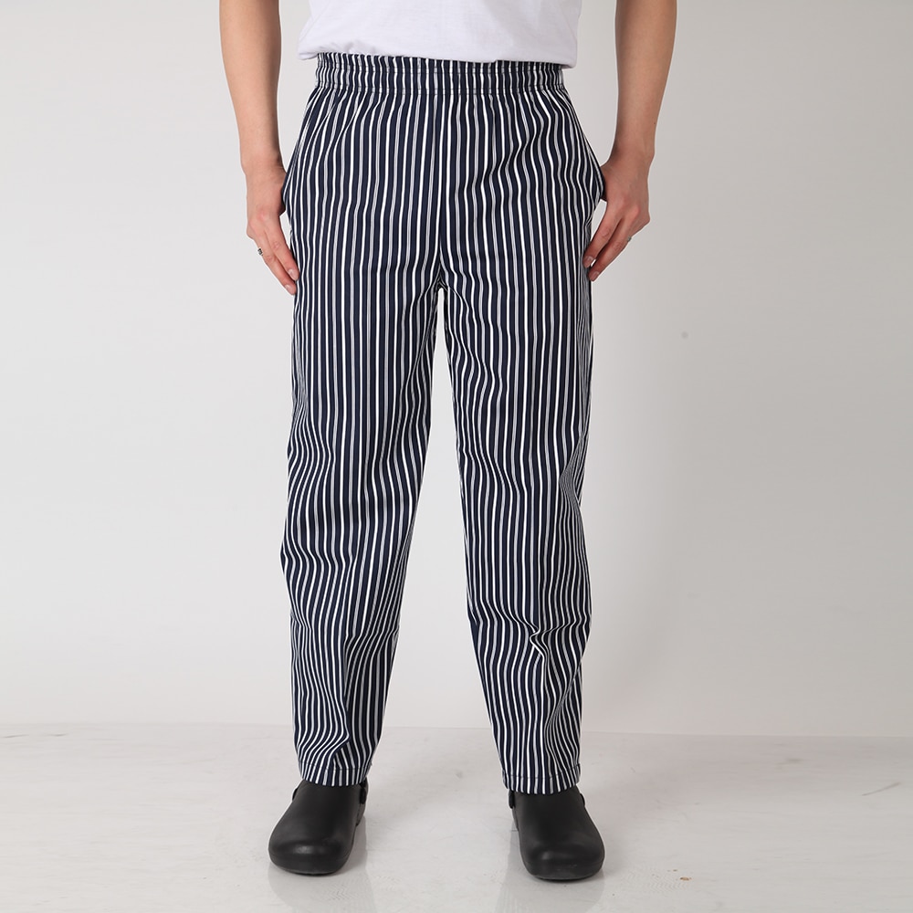 Pantalones largos a rayas con estampado de pimienta roja para hombre, pantalón de trabajo informal, con cintura elástica, para restaurante, servicio de comida, cocina, Chef, Hotel, camarero