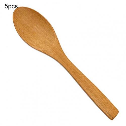 Wooden Spoon Bamboo Kitchen Cooking Utensil Tool Soup Teaspoon Catering For Kicthen Wooden Spoon: 6