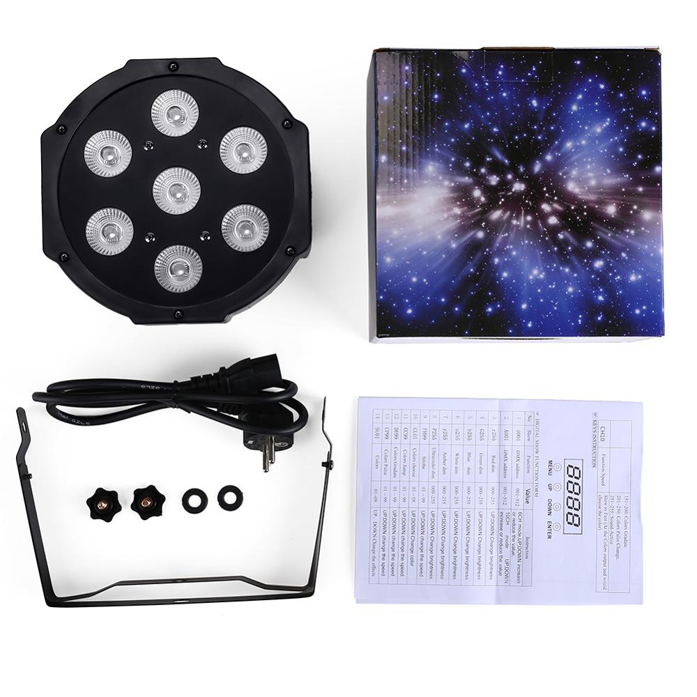 LED Par 7x12W RGBW 4in1 Lights with DMX512 input/output and power input and output for cleaning effects DJ Disco