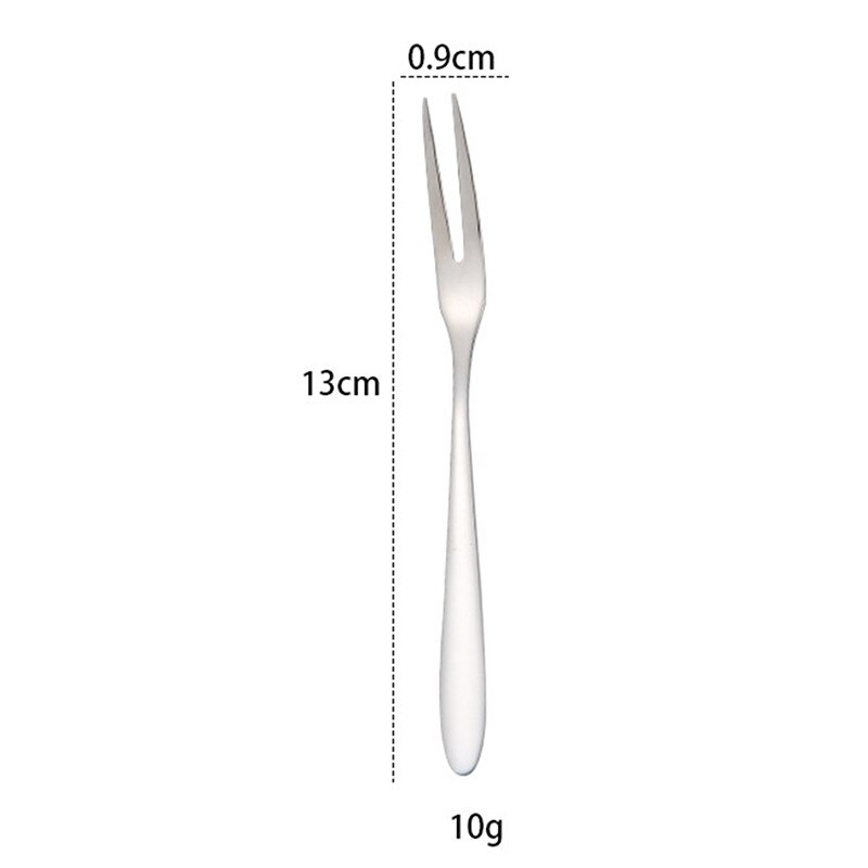 Stainless Steel Two-tine Fork set Fruit Fork Tableware Multiple Use Snack Cake Dessert Forks Cafeteria Home Flatware @1