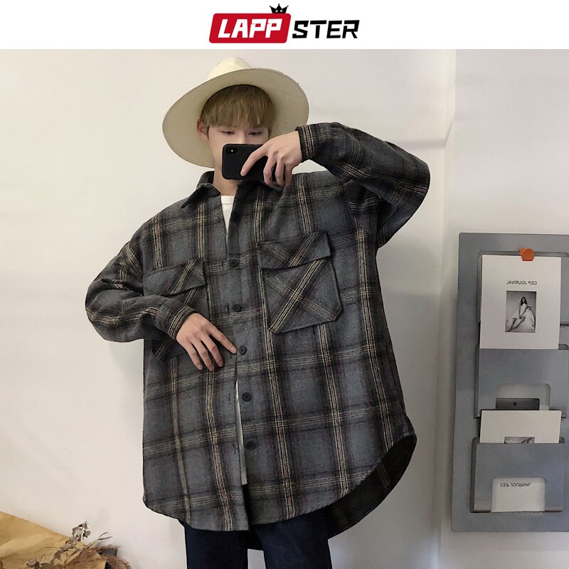 Iris Sprite Mannen Hooded Plaid Shirt - Geruite Capuchon Sweater Lange Mouw Casual Tops