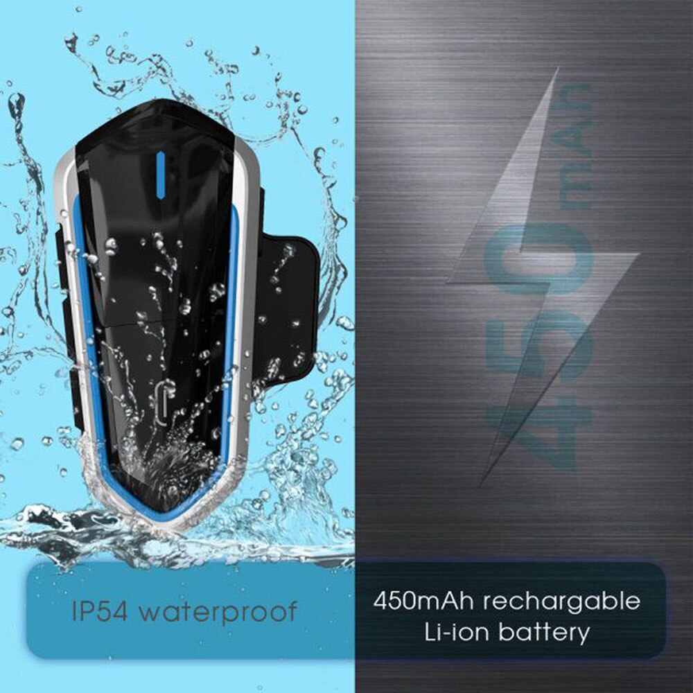 B35 Waterproof Moto Intercom Bluetooth V4.1 Helmet Headset Motorcycle FM Radio Headsets Stereo Helmet Earphone with Handsfree