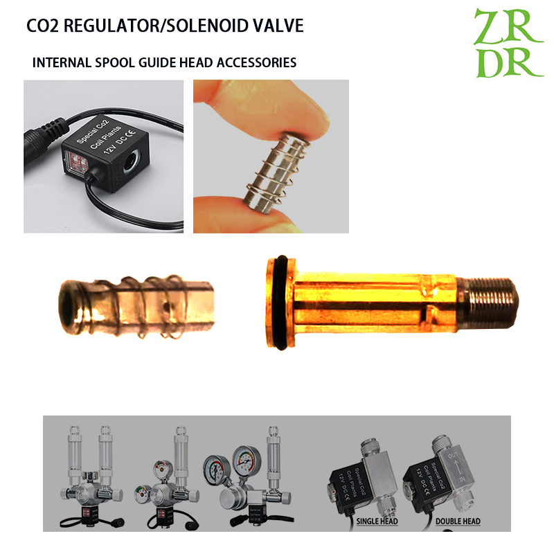 ZRDR CO2 regulator/pressure reducing valve/solenoid valve/inner spool-guide head-solenoid valve coil fish tank CO2 accessories