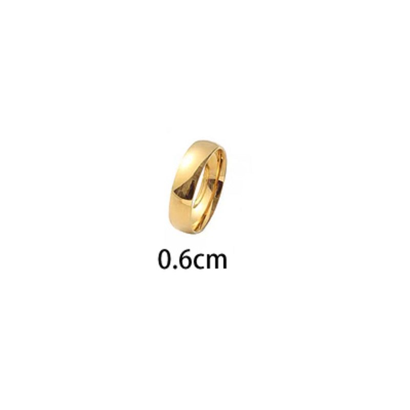 Verkoop Bezoedelen Gratis Vergulde Vinger Ring Minimalistische Rvs Basic Circle Ringen Voor Vrouwen Meisje Trendy Sieraden: 7 / 6mm