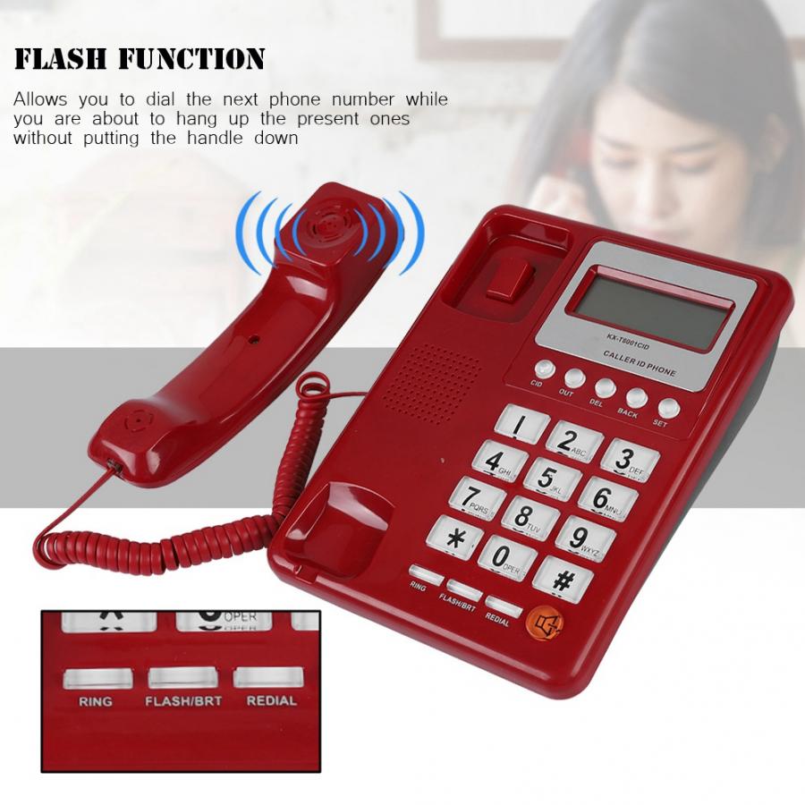 KX-T800 telefone para casa e hotel, telefone com fio com fio para desktop, telefone de escritório, identificação de chamada fixa