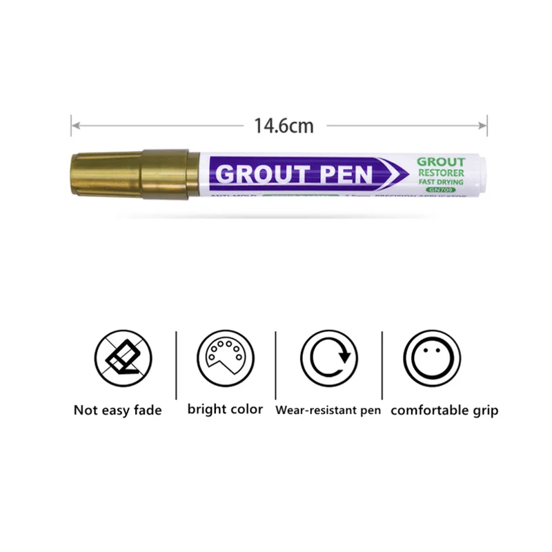 8 farver hvid fugepen vandtæt vægfuge restaureringspen til badeværelse, væg og gulv, dekontaminering, søm reparationspenne